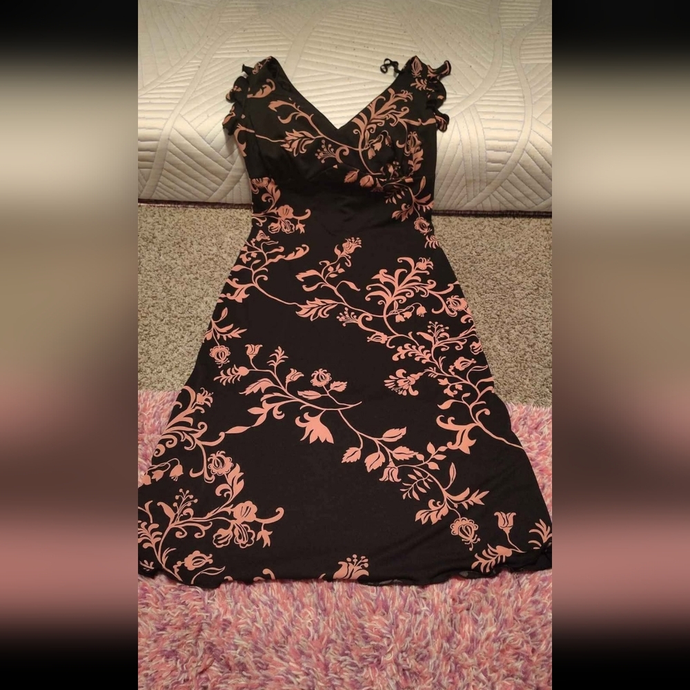 Floral Black and Pink Dress